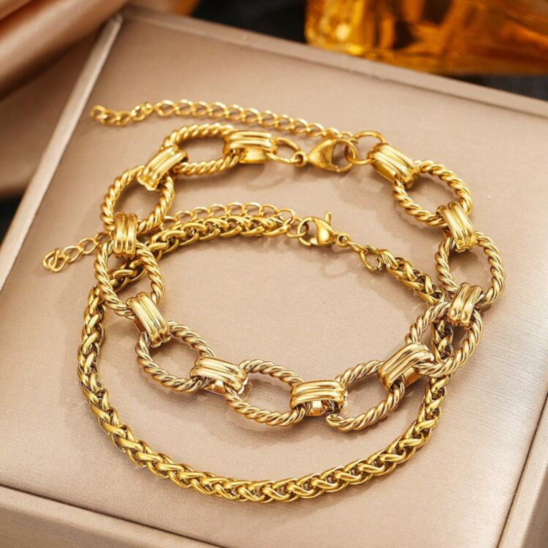 2Pc Chunky Chain Bracelet
