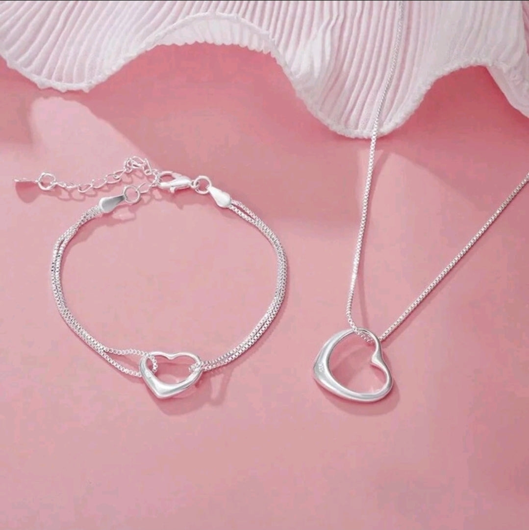2Pcs Fashion 925 Sterling Silver