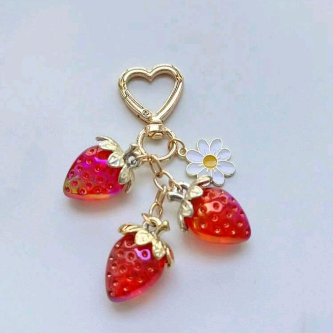 See-Through Strawberry Keychain
