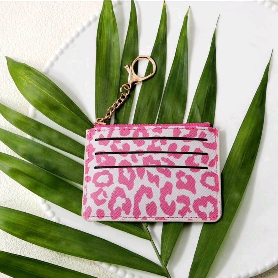 Mini Leopard Print Slim Wallet