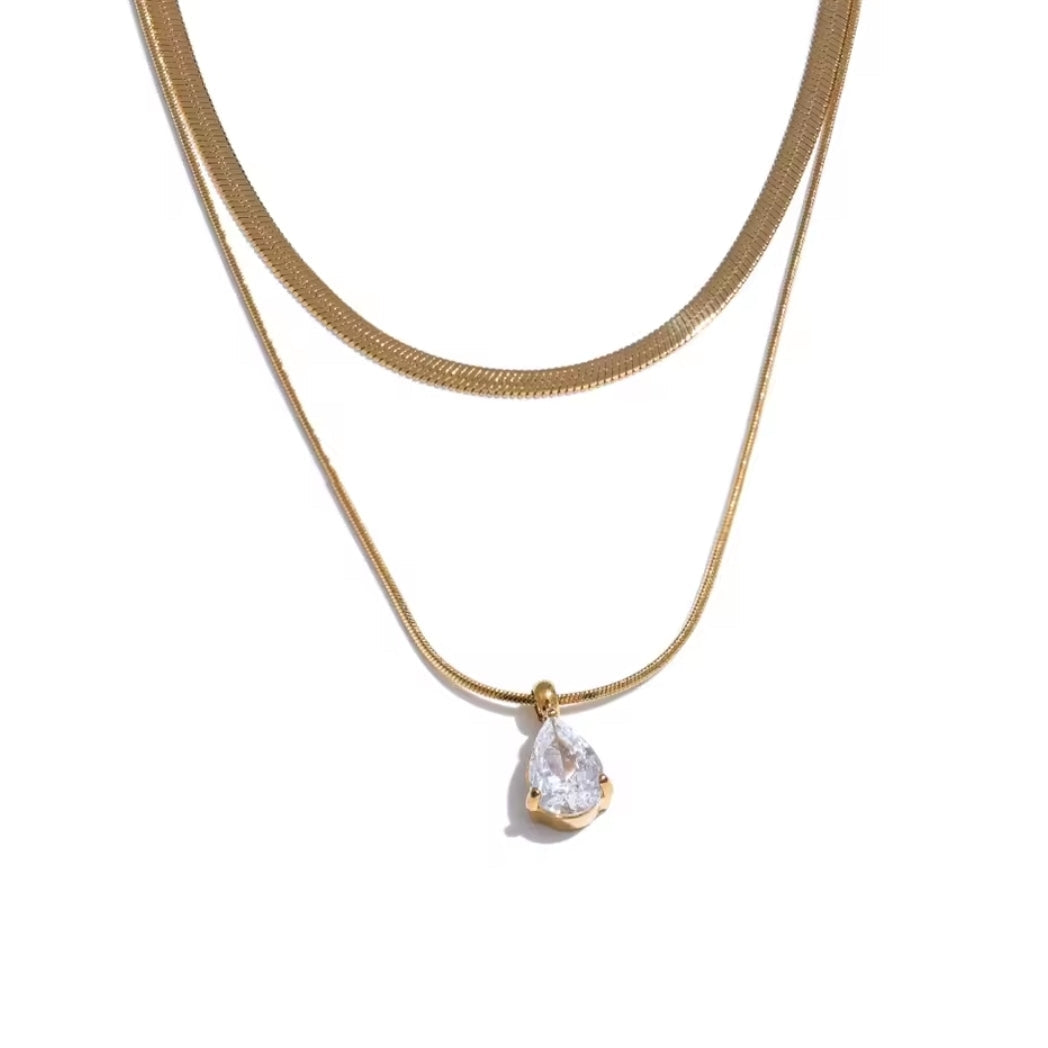 Double Layer Snake Chain Stacking Necklace