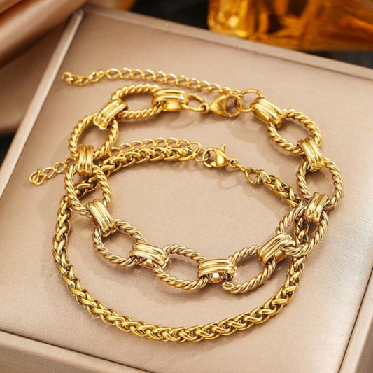 2Pc Chunky Chain Bracelet