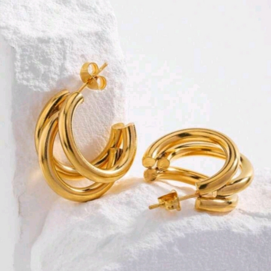 Simple 3 Curve Earring