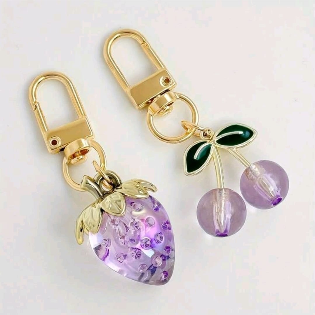 2Pcs Purple Resin Keychain