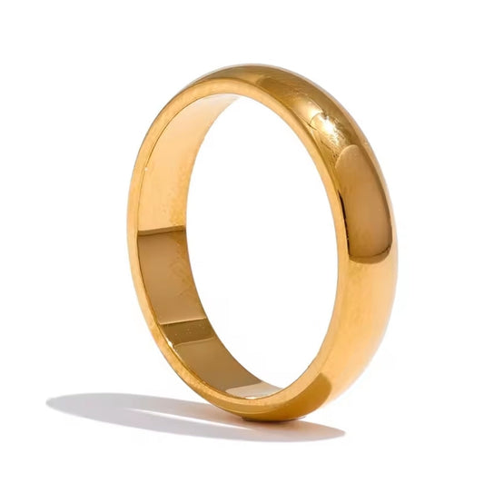 Daily Classic Fashion Stainless Steel Smooth Glossy Ring